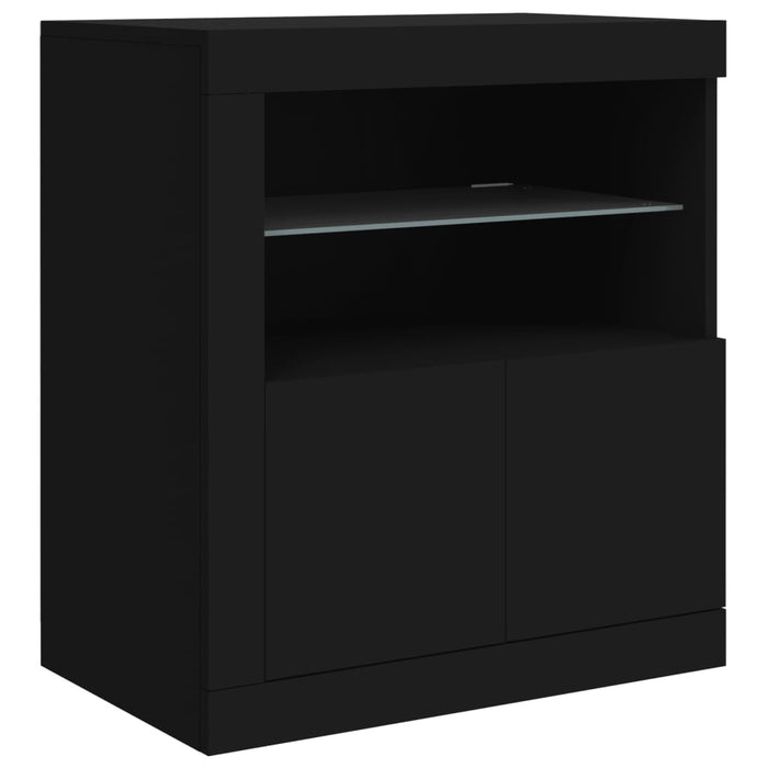 Credenza con Luci LED Nera 162x37x67 cm 3208996