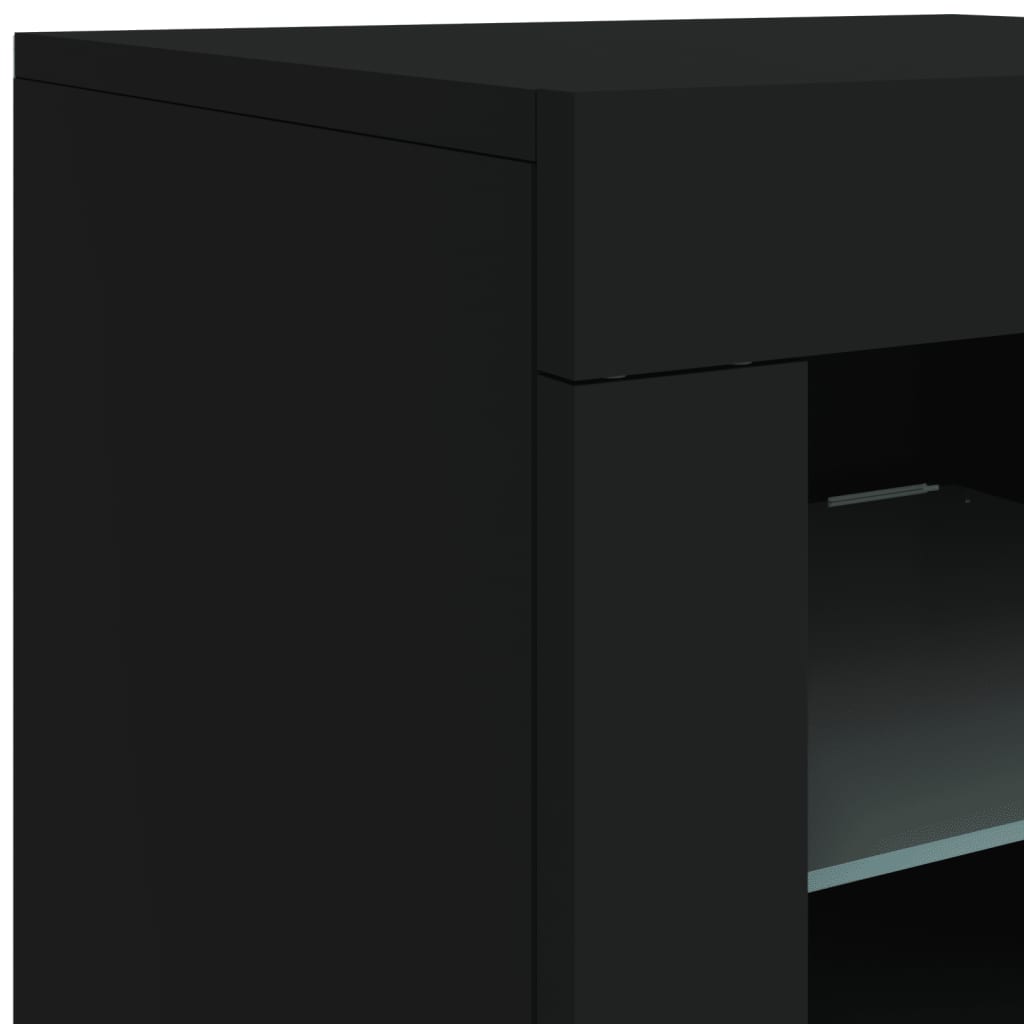 Credenza con Luci LED Nera 162x37x67 cm 3208996
