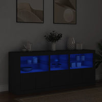 Credenza con Luci LED Nera 162x37x67 cm 3208996