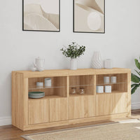 Credenza con Luci LED Rovere Sonoma 162x37x67 cm 3208997