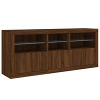 Credenza con Luci LED Rovere Marrone 162x37x67 cm 3209001