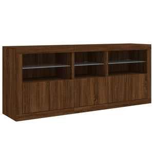 Credenza con Luci LED Rovere Marrone 162x37x67 cm 3209001