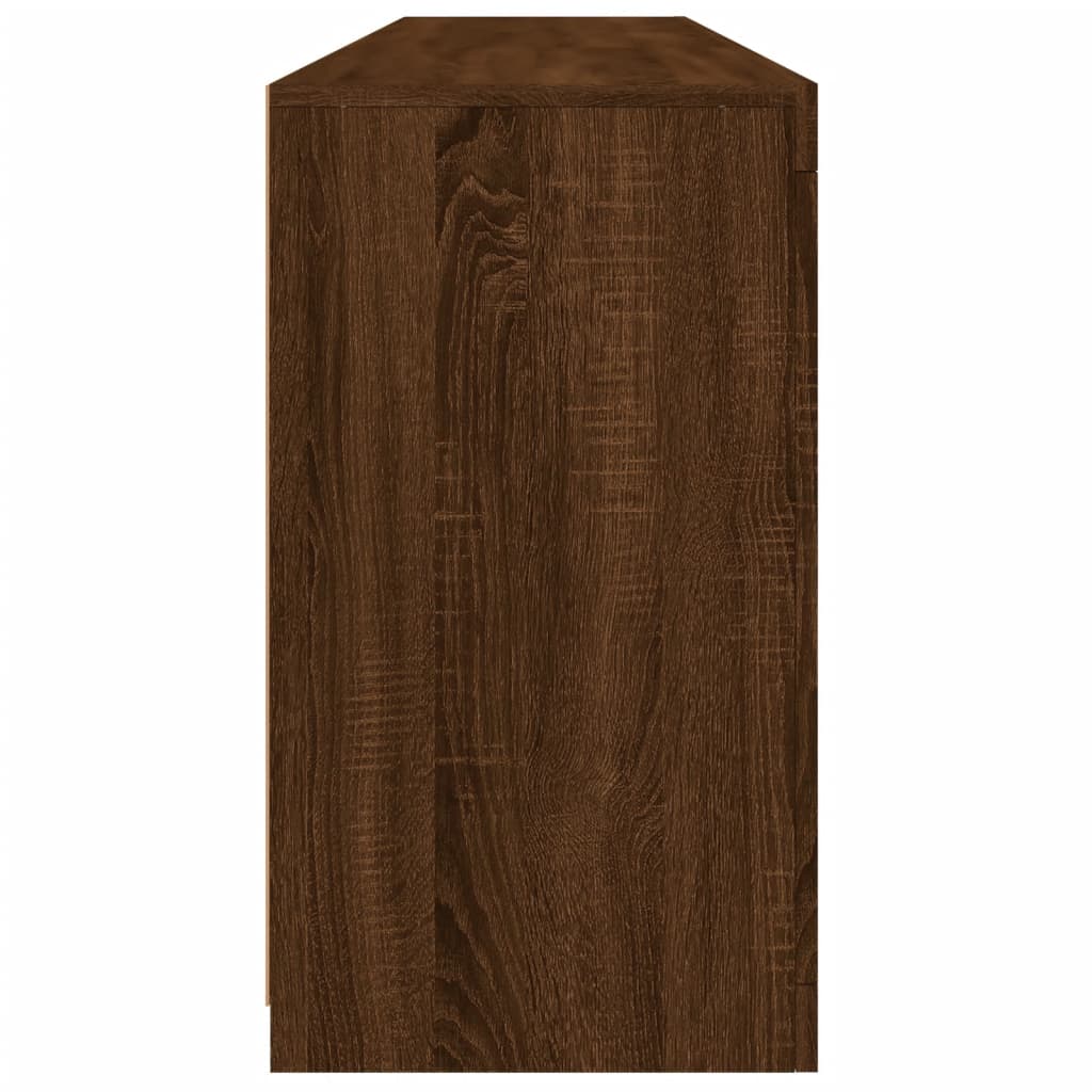 Credenza con Luci LED Rovere Marrone 162x37x67 cm 3209001