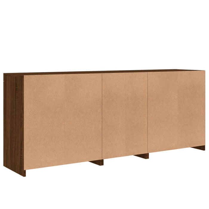 Credenza con Luci LED Rovere Marrone 162x37x67 cm 3209001