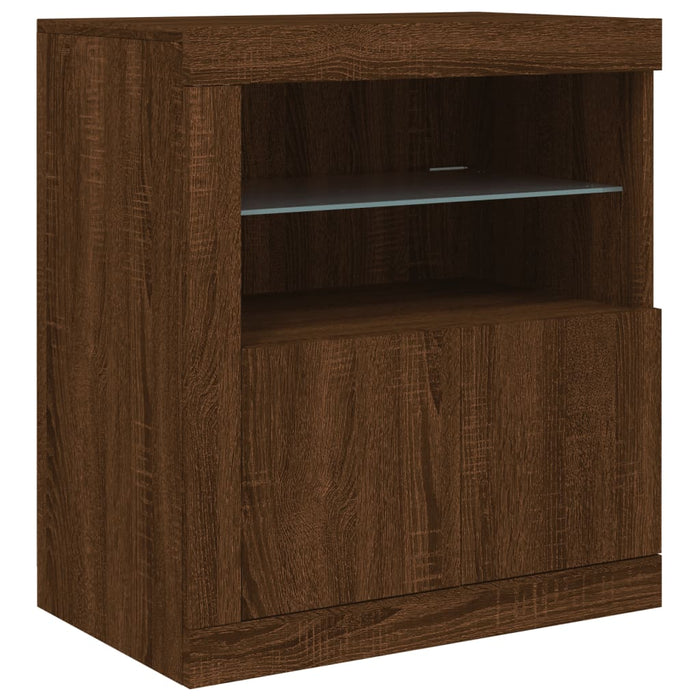 Credenza con Luci LED Rovere Marrone 162x37x67 cm 3209001