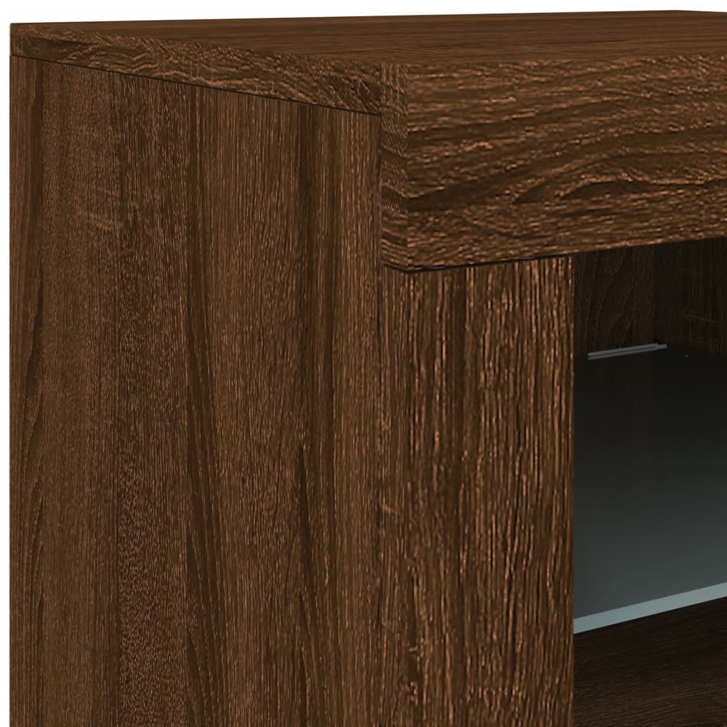 Credenza con Luci LED Rovere Marrone 162x37x67 cm 3209001