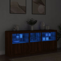 Credenza con Luci LED Rovere Marrone 162x37x67 cm 3209001