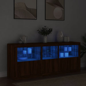 Credenza con Luci LED Rovere Marrone 162x37x67 cm 3209001