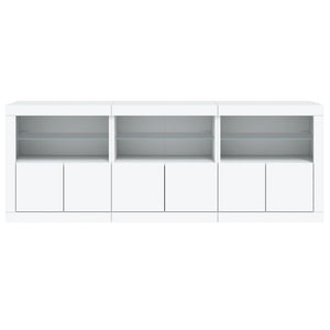 Credenza con Luci LED Bianca 181,5x37x67 cm 3209002