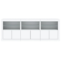 Credenza cassettiera cassettiera mobile contenitore organizer cucina soggiorno soggiorno con luci a LED 181,5 x 37 x 67 cm bianco 02_0029840
