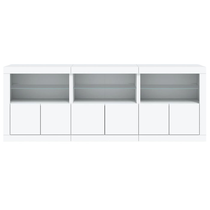 Credenza cassettiera cassettiera mobile contenitore organizer cucina soggiorno soggiorno con luci a LED 181,5 x 37 x 67 cm bianco 02_0029840