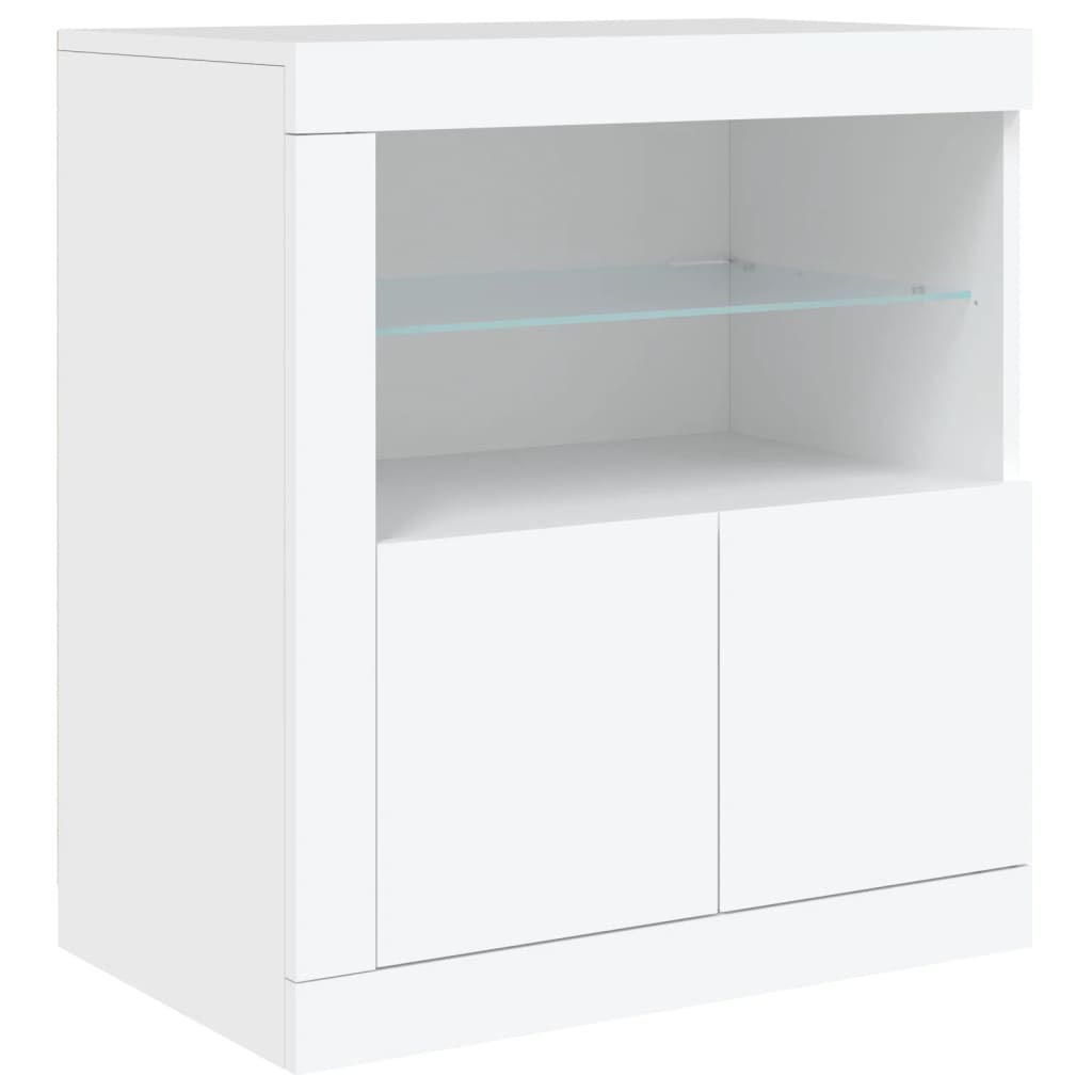 Credenza con Luci LED Bianca 181,5x37x67 cm 3209002