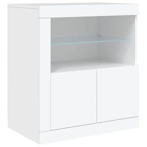 Credenza cassettiera cassettiera mobile contenitore organizer cucina soggiorno soggiorno con luci a LED 181,5 x 37 x 67 cm bianco 02_0029840