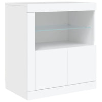 Credenza con Luci LED Bianca 181,5x37x67 cm 3209002