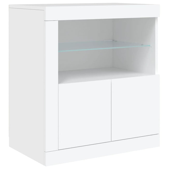 Credenza con Luci LED Bianca 181,5x37x67 cm 3209002