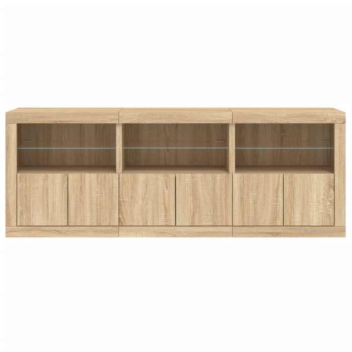 Credenza con Luci LED Rovere Sonoma 181,5x37x67 cm 3209004