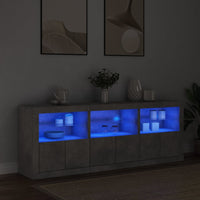 Credenza con Luci LED Grigio Cemento 181,5x37x67 cm 3209005