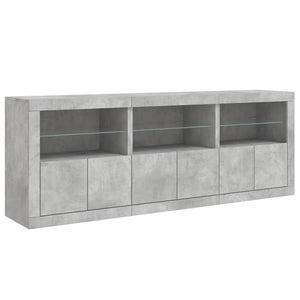 Credenza con Luci LED Grigio Cemento 181,5x37x67 cm 3209005