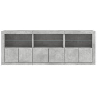 Credenza con Luci LED Grigio Cemento 181,5x37x67 cm 3209005
