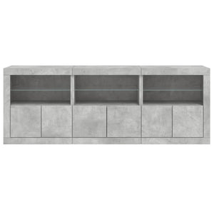 Credenza con Luci LED Grigio Cemento 181,5x37x67 cm 3209005