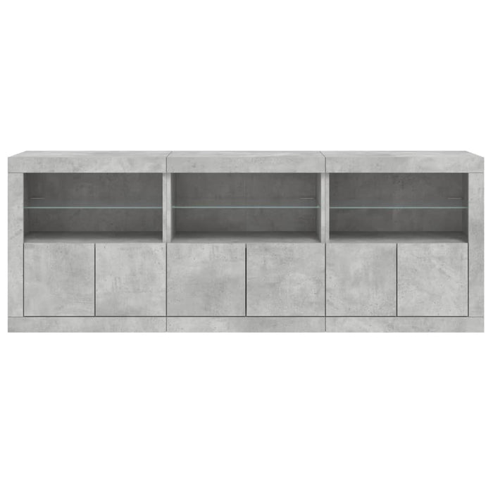 Credenza con Luci LED Grigio Cemento 181,5x37x67 cm 3209005