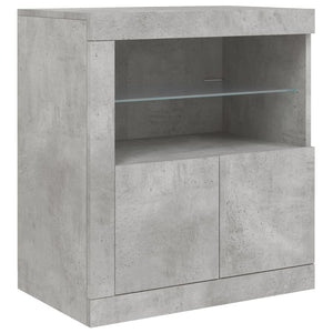 Credenza con Luci LED Grigio Cemento 181,5x37x67 cm 3209005