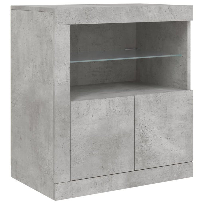 Credenza con Luci LED Grigio Cemento 181,5x37x67 cm 3209005