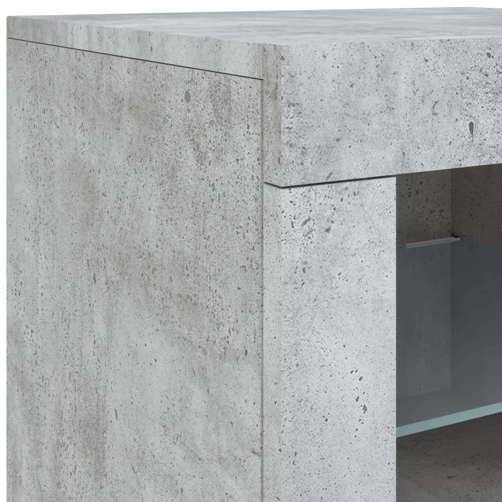 Credenza con Luci LED Grigio Cemento 181,5x37x67 cm 3209005