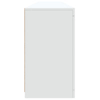 Credenza con Luci LED-Buffet-Armadio da cucina Bianca 202x37x67 cm