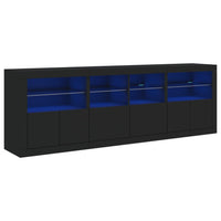 Credenza con Luci LED Nera 202x37x67 cmcod mxl 86010