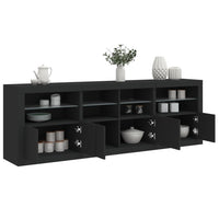 Credenza con Luci LED Nera 202x37x67 cmcod mxl 86010