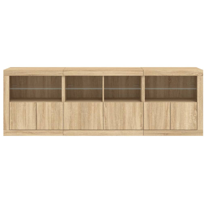 Credenza con Luci LED Rovere Sonoma 202x37x67 cm 3209011