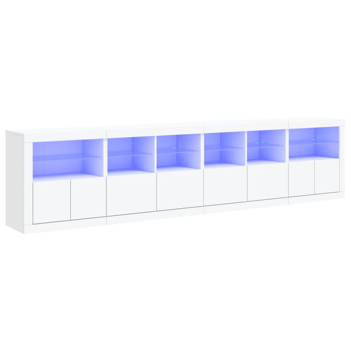 Credenza con Luci LED Bianca 283x37x67 cm 3209016