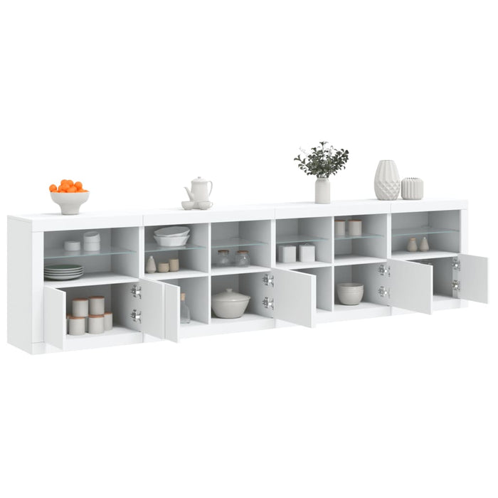 Credenza con Luci LED Bianca 283x37x67 cm 3209016