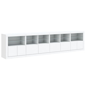 Credenza con Luci LED Bianca 283x37x67 cm 3209016