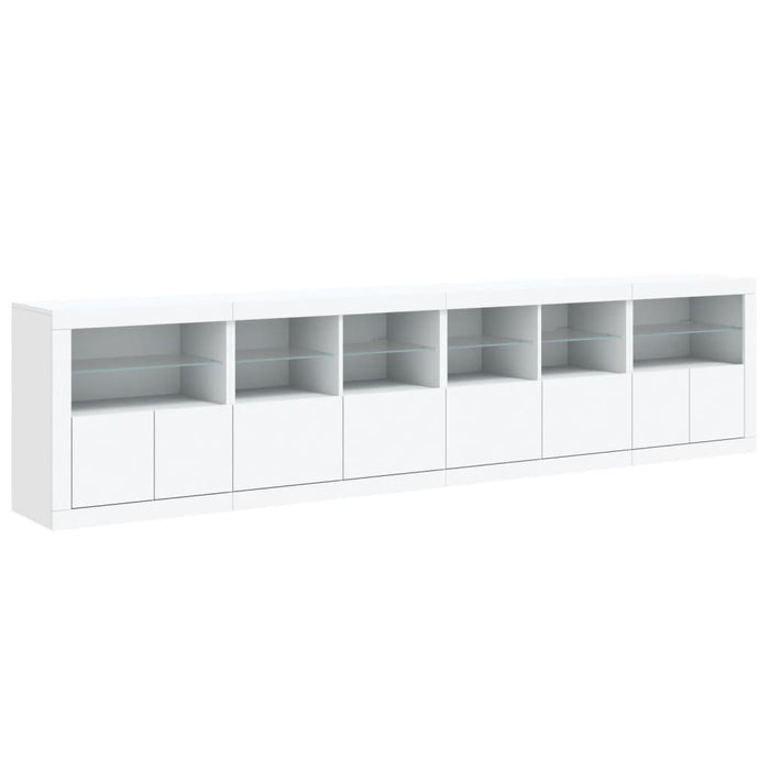 Credenza con Luci LED Bianca 283x37x67 cm 3209016