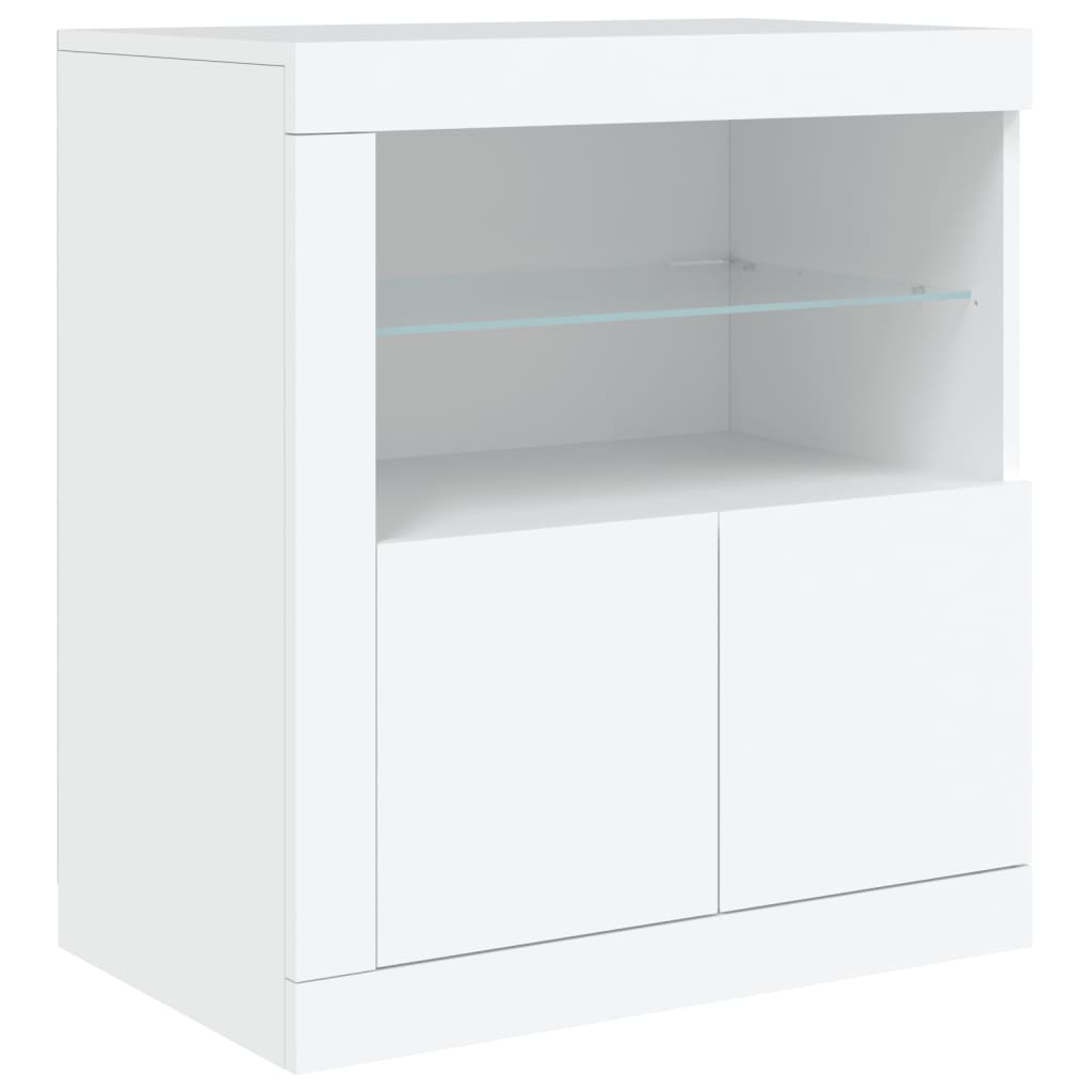 Credenza con Luci LED Bianca 283x37x67 cm 3209016