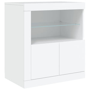 Credenza con Luci LED Bianca 283x37x67 cm 3209016