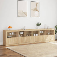 Credenza con Luci LED Rovere Sonoma 283x37x67 cm 3209018