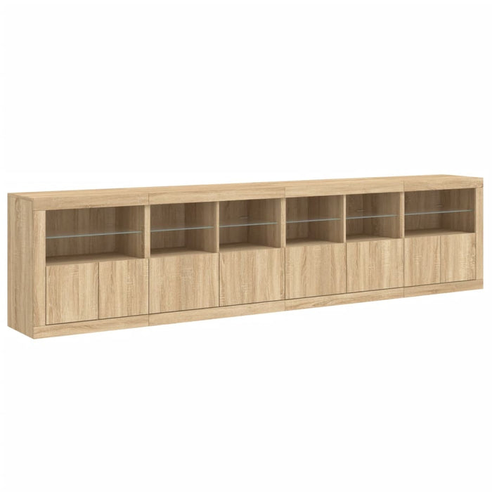 Credenza con Luci LED Rovere Sonoma 283x37x67 cm 3209018