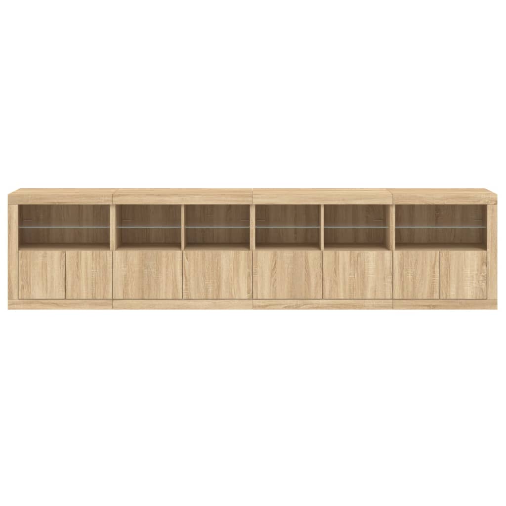 Credenza con Luci LED Rovere Sonoma 283x37x67 cm 3209018