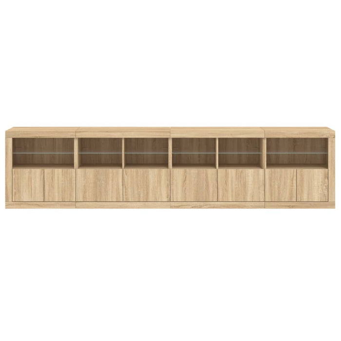 Credenza con Luci LED Rovere Sonoma 283x37x67 cm 3209018