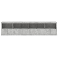 Credenza con Luci LED Grigio Cemento 283x37x67 cm 3209019