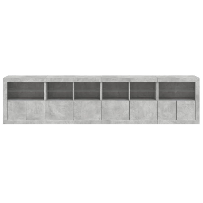 Credenza con Luci LED Grigio Cemento 283x37x67 cm 3209019
