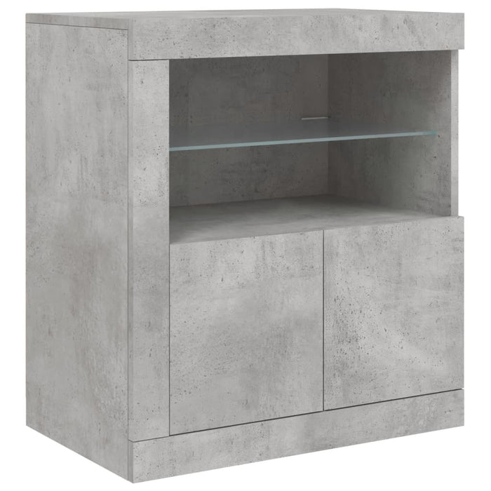 Credenza con Luci LED Grigio Cemento 283x37x67 cm 3209019