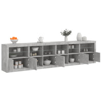 Credenza con Luci LED Grigio Cemento 283x37x67 cm 3209019