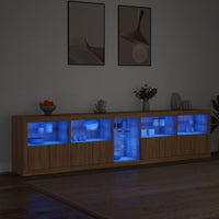 Credenza con Luci LED Rovere Sonoma 283x37x67 cm 3209025