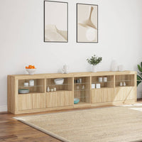 Credenza con Luci LED Rovere Sonoma 283x37x67 cm 3209025