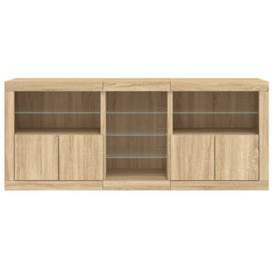 Credenza con Luci LED Rovere Sonoma 162x37x67 cm 3209032
