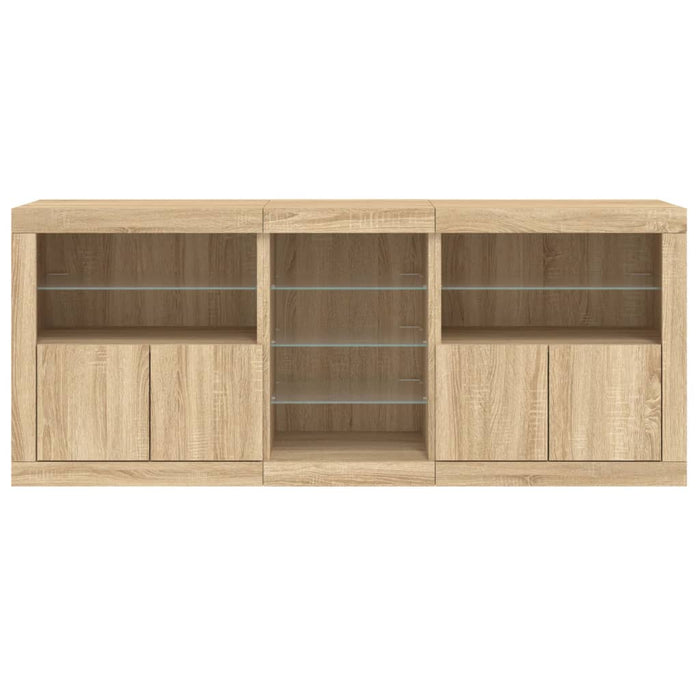 Credenza con Luci LED Rovere Sonoma 162x37x67 cm 3209032